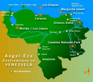 Angel Eco Destinations in Venezuela Map 300x265 Destinations