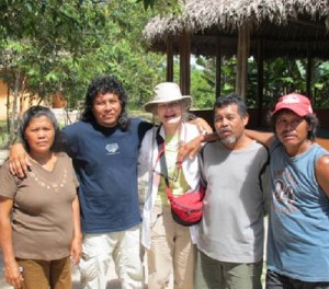 Karen Angel (center) with her cousins (l to r) Clementina Santos, Crescenciano and Nered Ugarte.Photo Credit: Paul Stanley, 1 July 2012